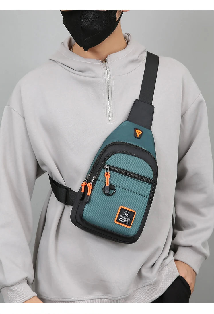 Men's Chest Bag Handbag Lightweight Oxford Fabric Crossbody Shoulder Bag Stylish Casual Men's Waist Packs Male Chest Bag