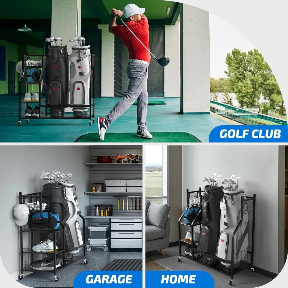 High Quality Golf Bag Storage Garage Organizer and Equipment Rack for Garage
