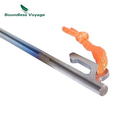 Boundless Voyage 6pcs Heavy Duty Titanium Alloy Tent Stakes Peg Camping