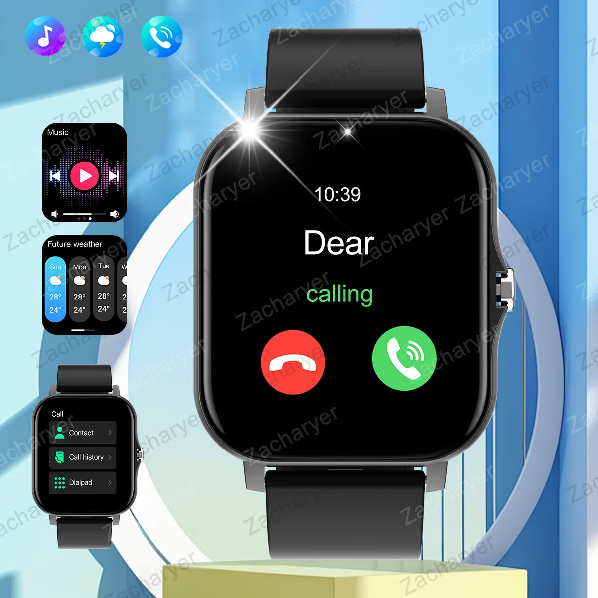 Smart watch, compatible with Android and iPhone, fitness tracking unisex sports watch