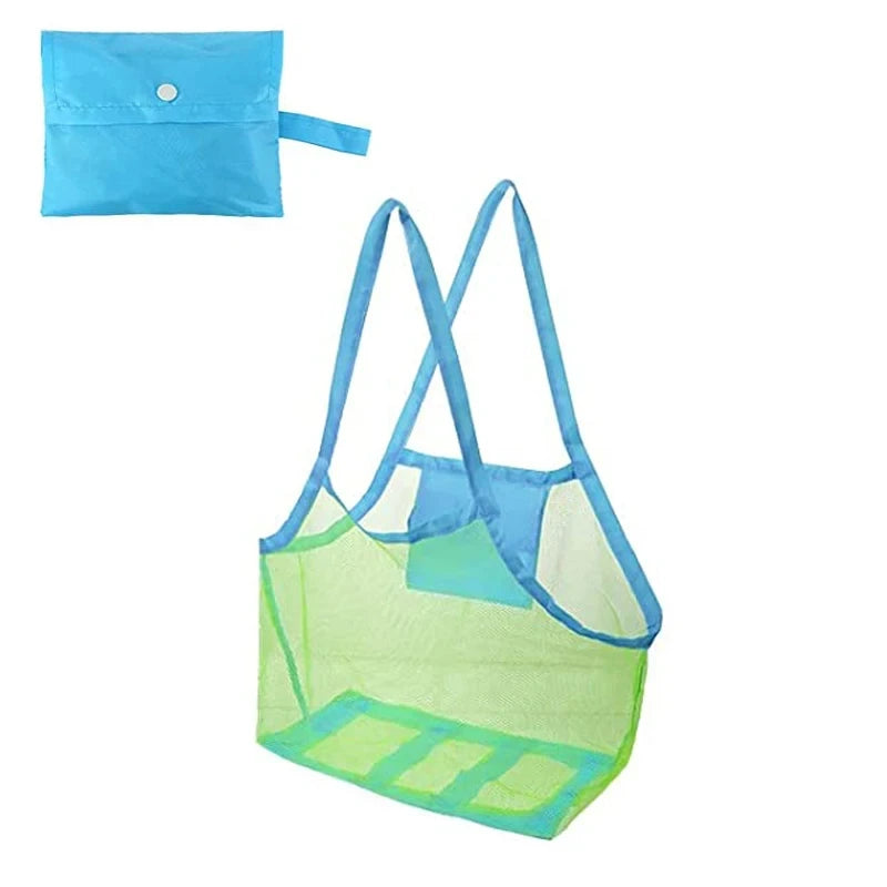 Multicolor Large Mesh Beach Bag, Sand-Away Portable Tote With Convenient Hanging Handles