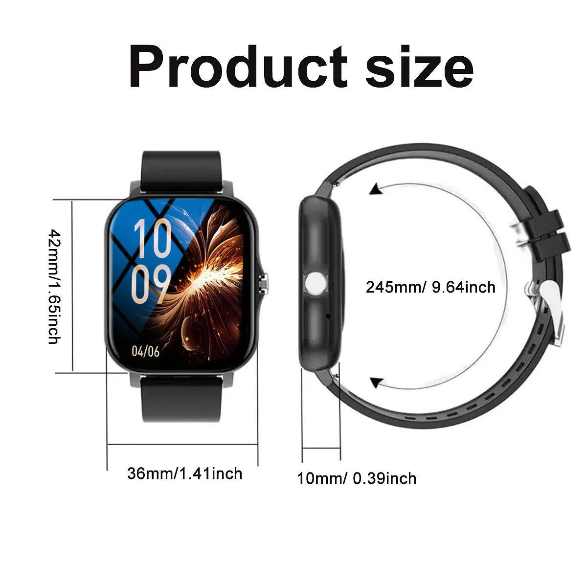 Smart watch, compatible with Android and iPhone, fitness tracking unisex sports watch