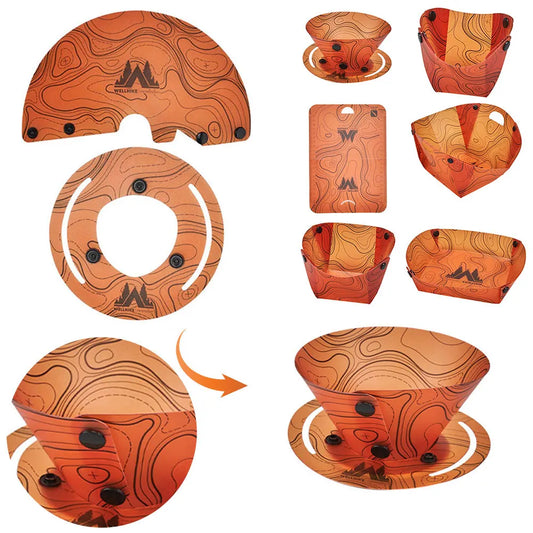 Outdoor Portable Foldable Dinnerware Set for Camping or Hiking