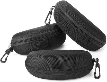 3-Piece Sunglasses Box Portable Travel Zipper Glasses Box Hook