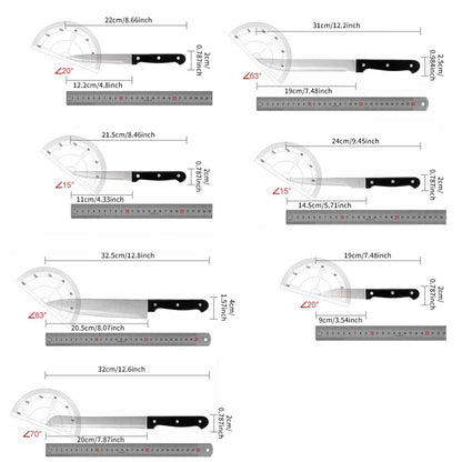 15pcs Chef Knife Set Stainless Steel Kitchen Knives Sets with Scissors,Sharpening Rod