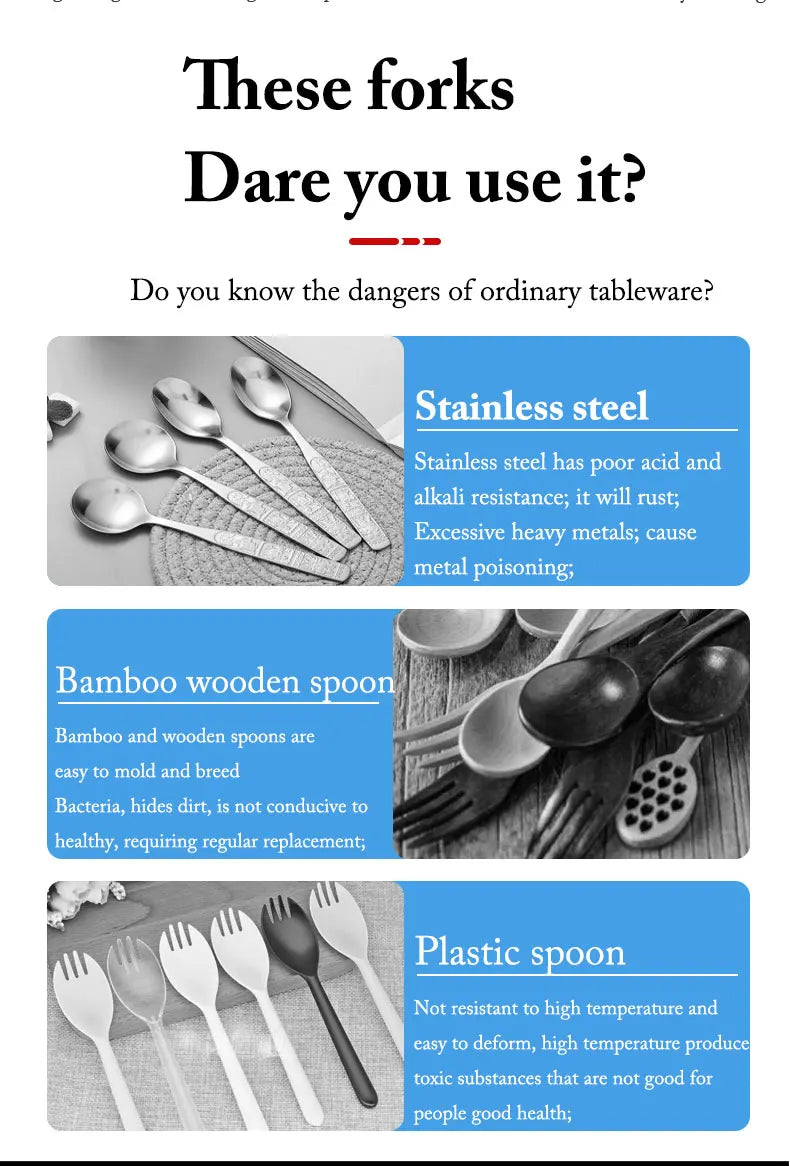 Rainbow Colored Titanium Spoons & Forks