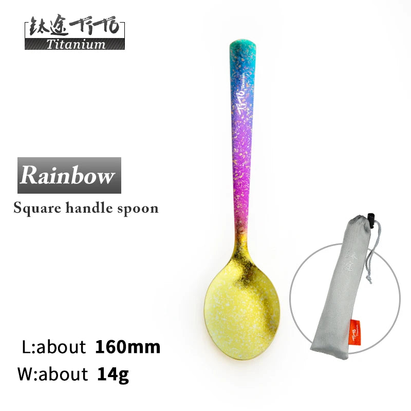 Rainbow Colored Titanium Spoons & Forks