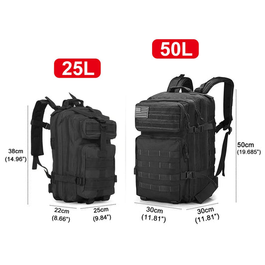 45L/25L Tactical Backpack  Rucksack Waterproof Outdoor