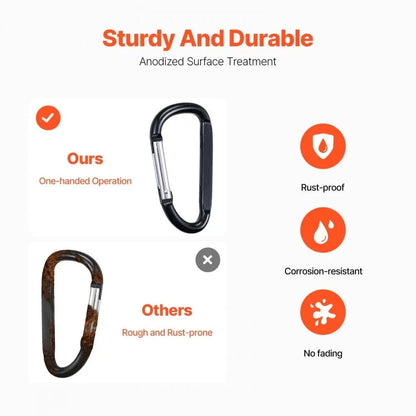 10PCS Durable  Snap Hook Carabiner Keyring