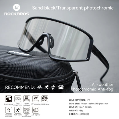 ROCKBROS Cycling Sunglasses Polarized UV400 Driving Non-slip Anti-fog Photochromic Glasses