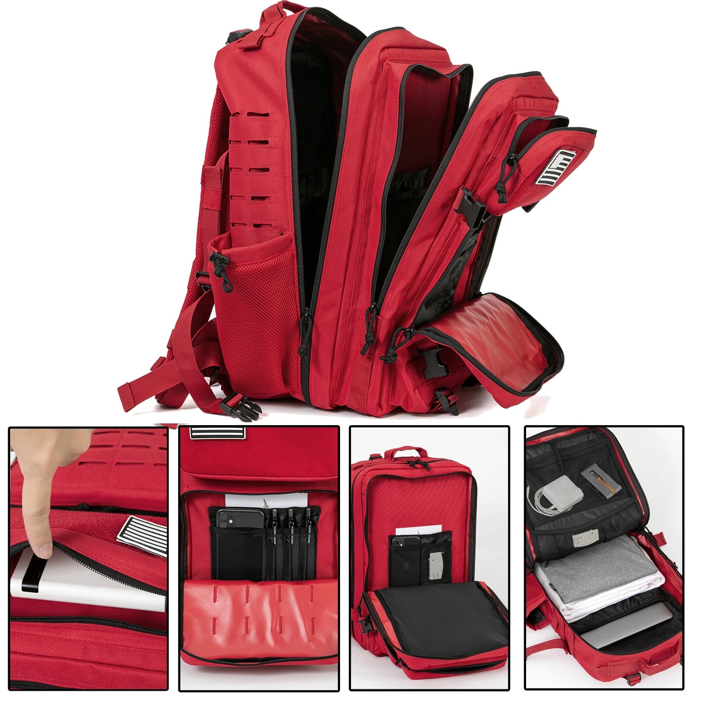 45L Men's Tactical Backpack with Double Cup Holder