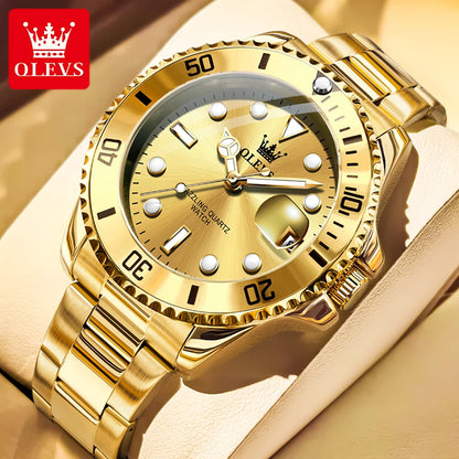 OLEVS 5885 Men Watch Waterproof Quartz Watch Automatic Date