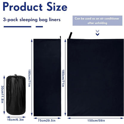 Portable Sleeping Bag Liner Microfiber Fleece Sleep Sack Zippered