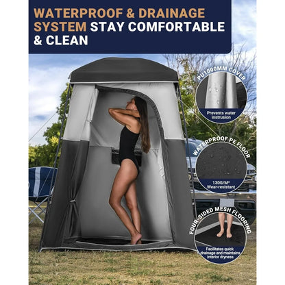 Camping Shower Tent, Portable Outdoor Privacy Toilet & Changing Shelter