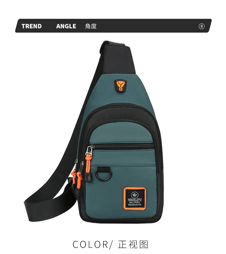Men's Chest Bag Handbag Lightweight Oxford Fabric Crossbody Shoulder Bag Stylish Casual Men's Waist Packs Male Chest Bag