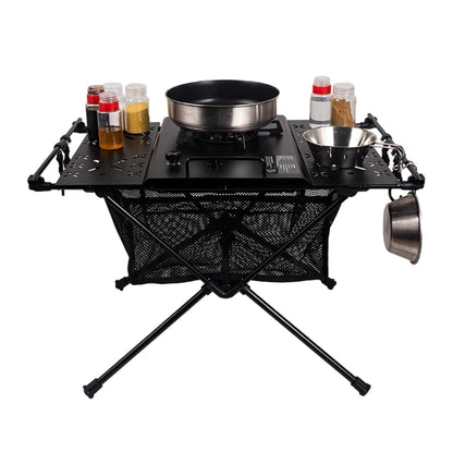 WESTTUNE Folding Camping Table Aluminum Lightweight Portable Table with Storage Mesh Bag for Outdoor Backyard Picnic BBQ Hiking