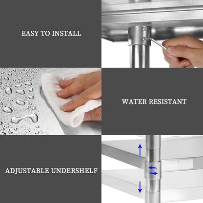 Stainless Steel Table, 24 x 60 Inches