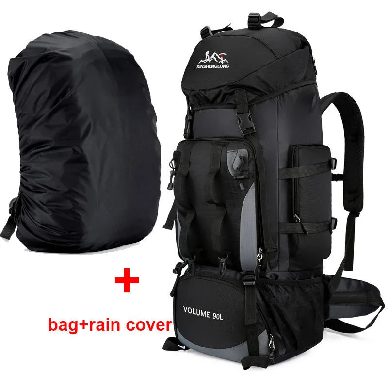 90L Waterproof Hiking Camping Backpack Trekking Bag Rucksack