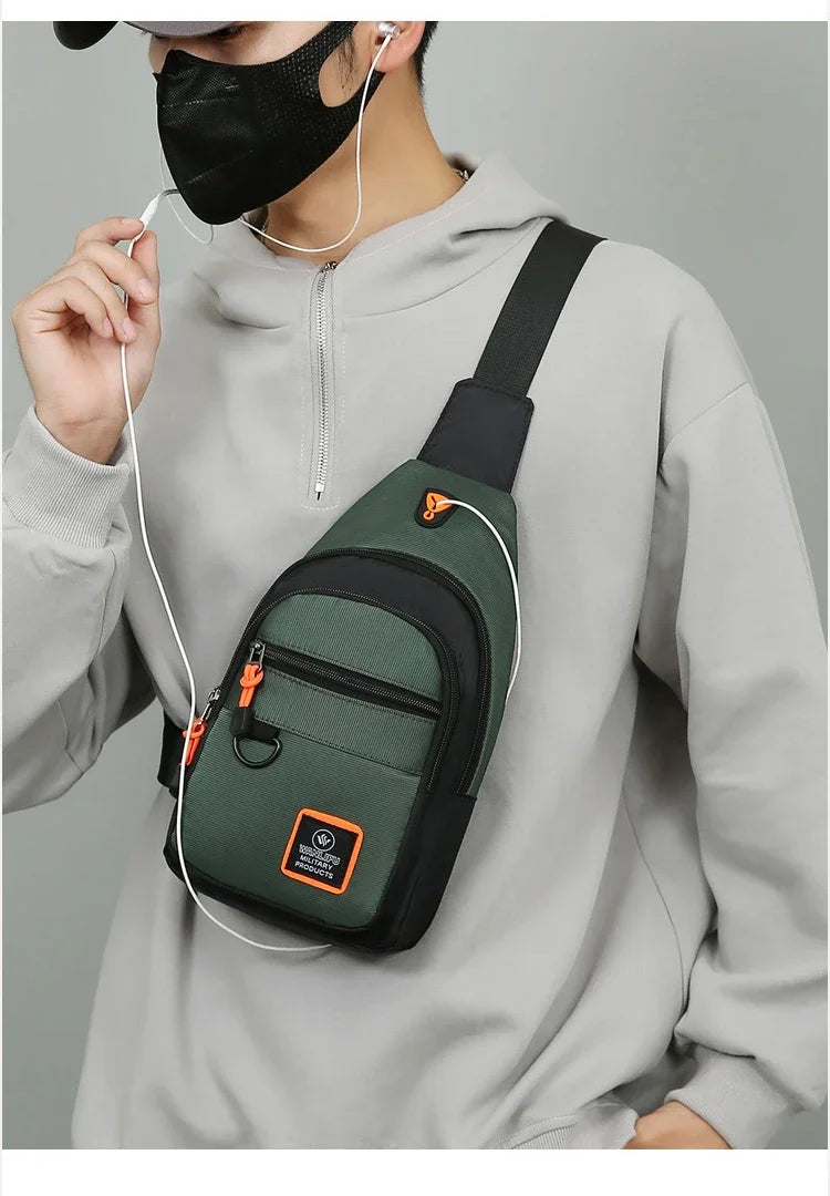 Men's Chest Bag Handbag Lightweight Oxford Fabric Crossbody Shoulder Bag Stylish Casual Men's Waist Packs Male Chest Bag