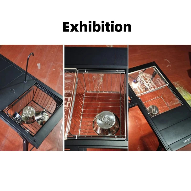 Folding Table with Basket