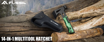 Camping Axe Hammer 14-in-1 Multitool, Stainless Steel