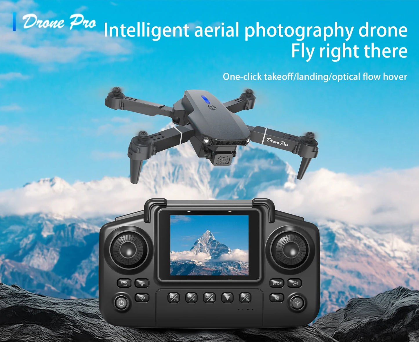 E88 Pro RC Drone 8K Professional with 1080P Wide Angle HD Camera