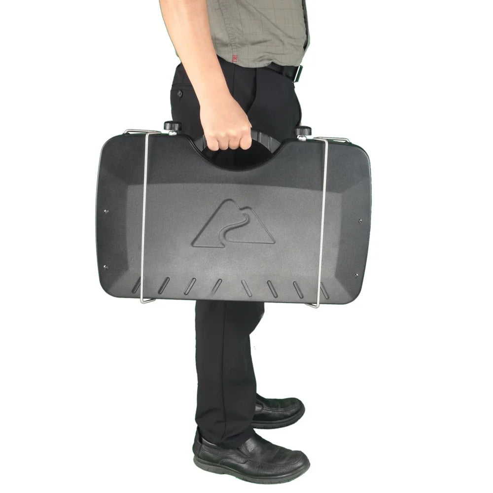 Portable Dual Burner Propane Camping Stove with Wind Guards