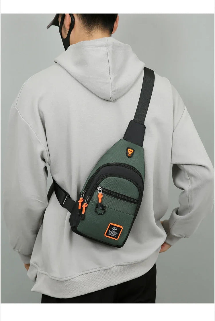 Men's Chest Bag Handbag Lightweight Oxford Fabric Crossbody Shoulder Bag Stylish Casual Men's Waist Packs Male Chest Bag
