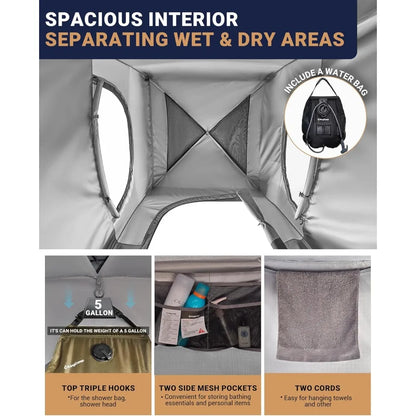Camping Shower Tent, Portable Outdoor Privacy Toilet & Changing Shelter