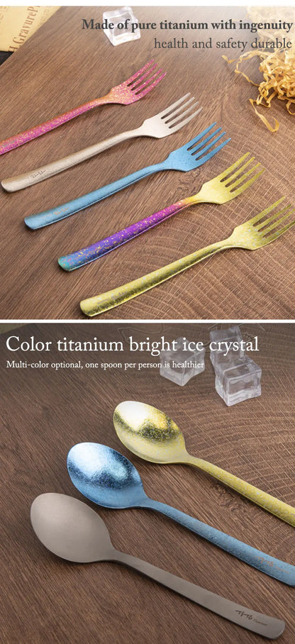 Rainbow Colored Titanium Spoons & Forks
