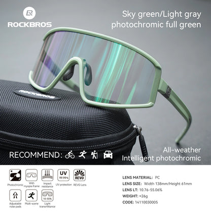 ROCKBROS Cycling Sunglasses Polarized UV400 Driving Non-slip Anti-fog Photochromic Glasses